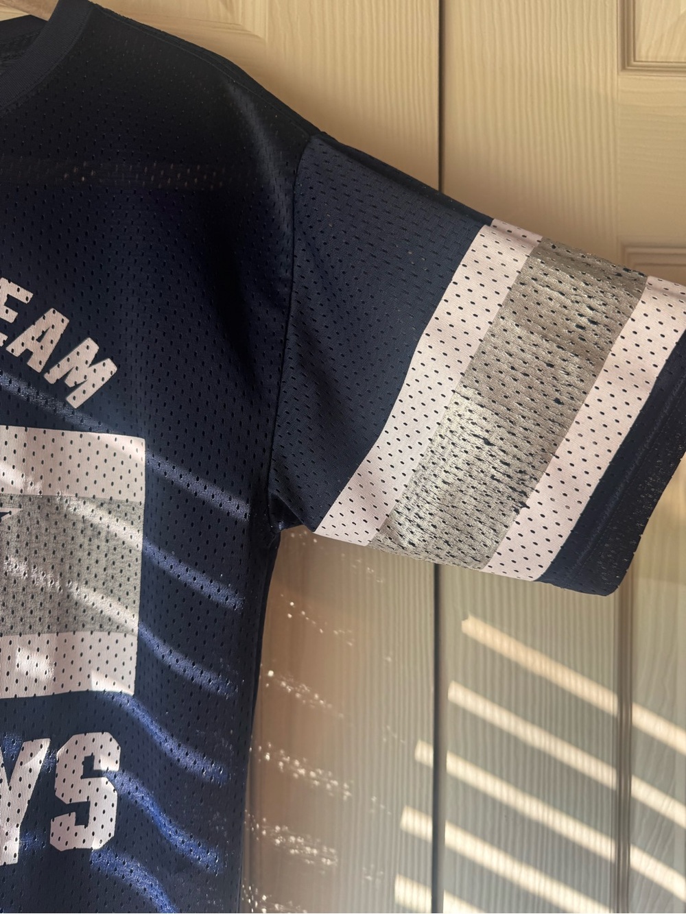 PINK Victoria's Secret Navy and White Cowboys Mesh Tee - Picture 5 of 7